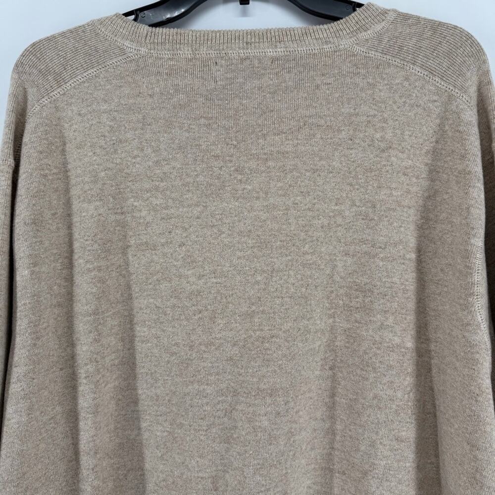 POLO Ralph Lauren Crewneck Cotton Sweater Beige Mens Size 3LT Casual Preppy - Picture 7 of 10